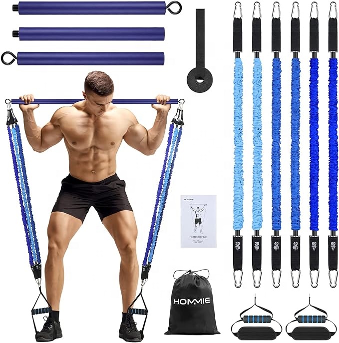 Pilates Bar Kit With Resistance Bands - Portable Pilates Bar Kit with Upgraded