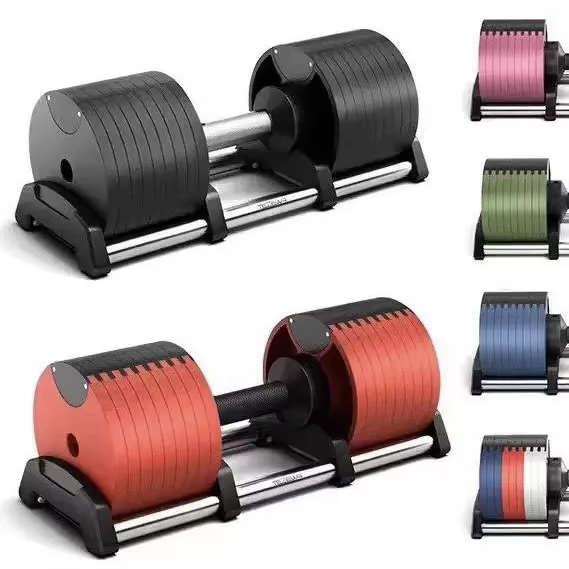 Adjustable Dumbbell Pair 40Kg - Portable 40kg Cast Iron Adjustable Dumbbells