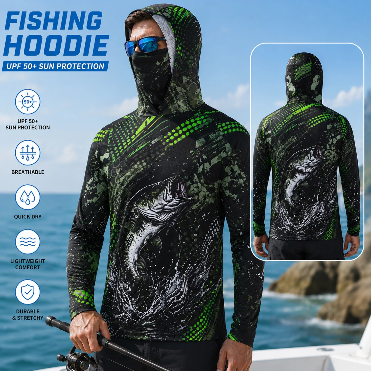 Hiking - Men's Pro Angler Bass Fishing Hooded