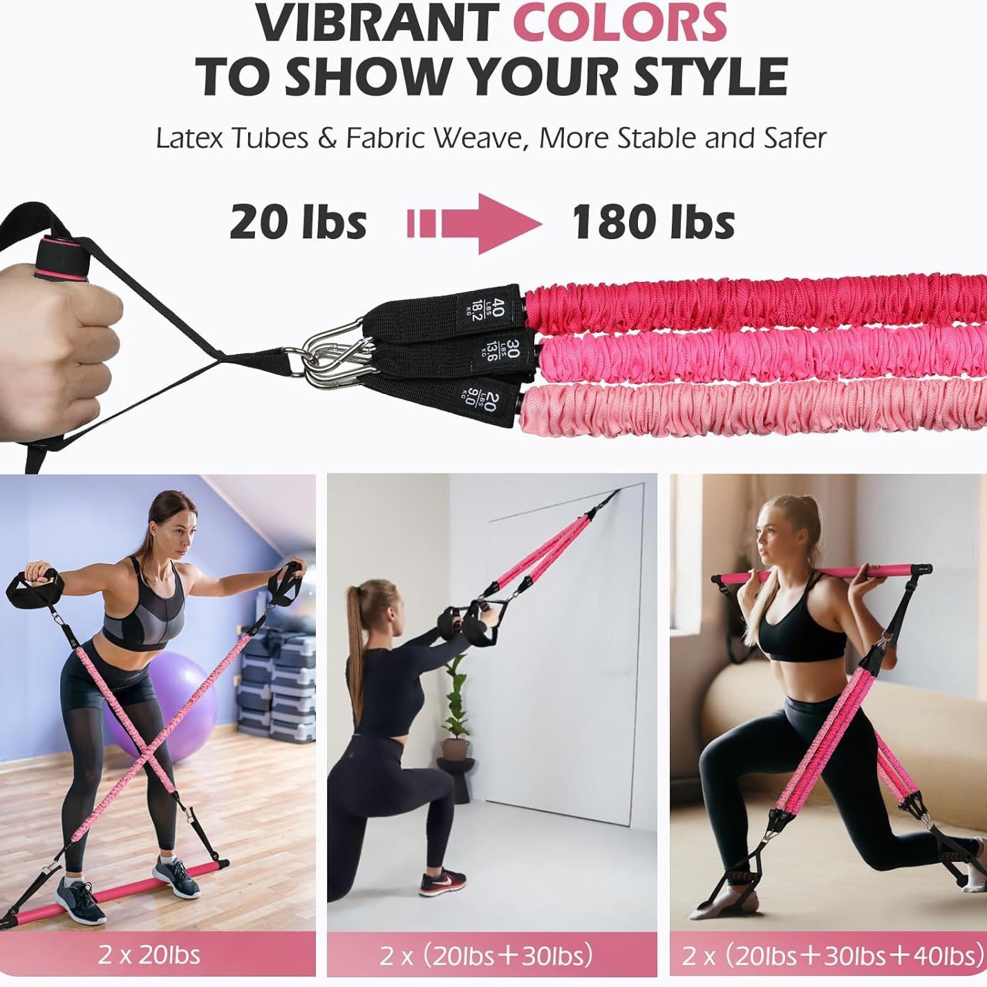 Portable Pilates Bar Kit with  - Pilates Bar Kit With Resistance Bands recension och pris