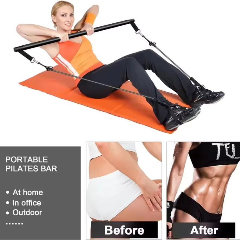 Pilates Bar Kit with Resistanc - Pilates Bar Kit With Resistance Bands recension och pris