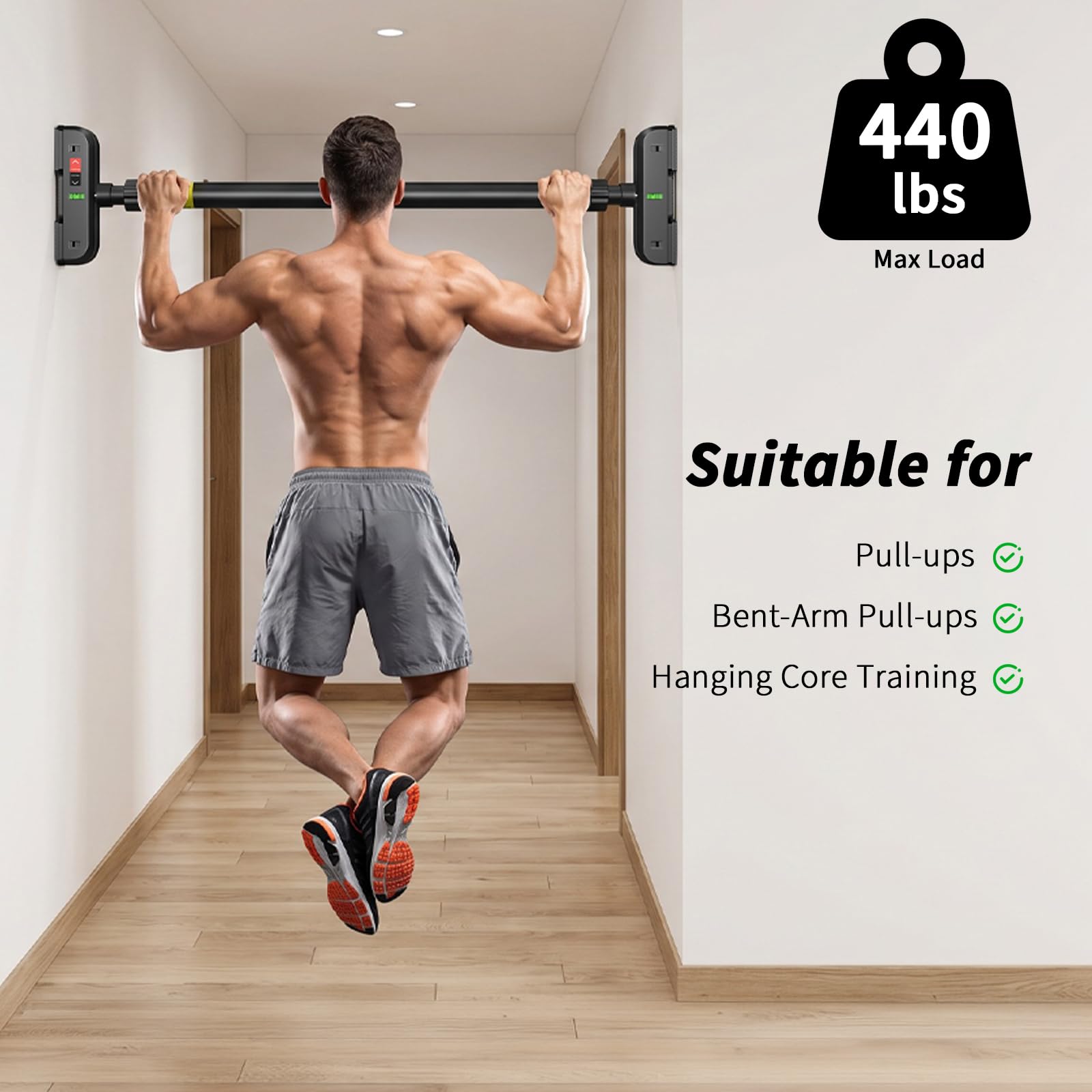 Pull Up Bar for Doorway, Door  - Door Pull Up Bar No Screw recension och pris
